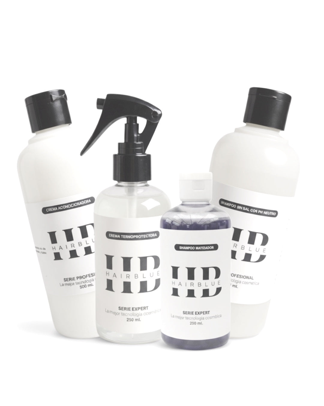 Bruma Termoprotectora + Shampoo Matizador + Shampoo Sin Sal + Crema Acondicionadora