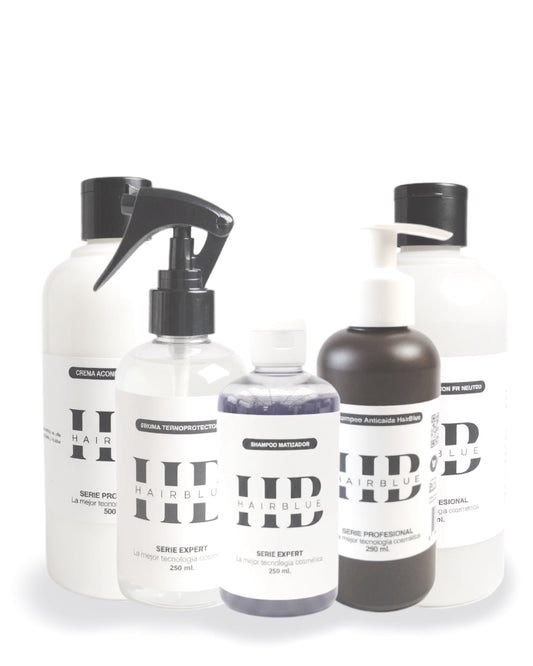 Bruma Termoprotectora + Shampoo Anticaída + Shampoo Matizador + Shampoo Sin Sal + Crema Acondicionadora