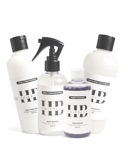 Bruma Termoprotectora + Shampoo Matizador + Shampoo Sin Sal + Crema Acondicionadora