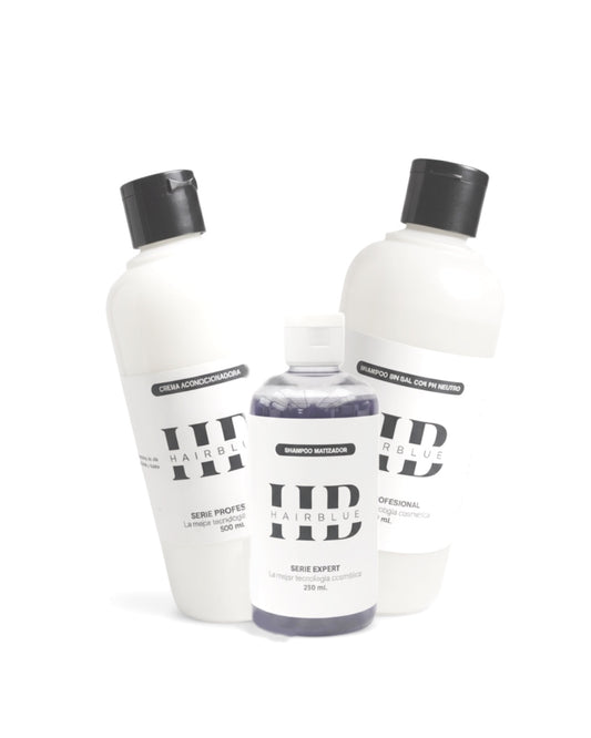 Shampoo Matizador + Shampoo Sin Sal + Crema Acondicionadora