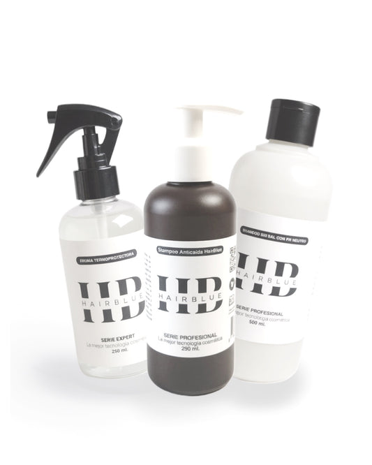 Shampoo Anticaida + Shampoo Natural + Bruma Termoprotectora